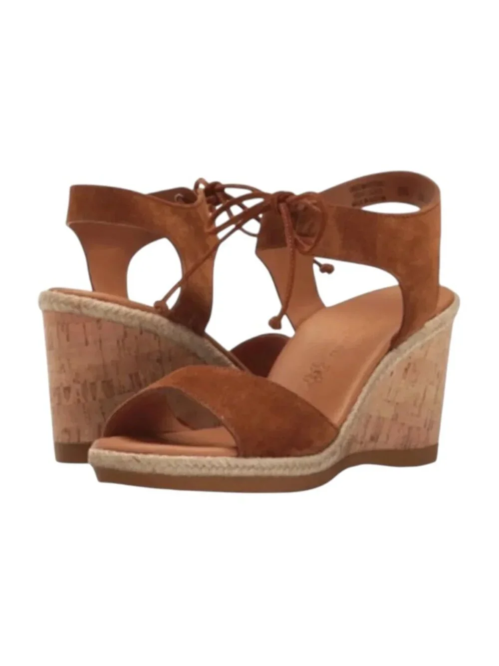 Paul Green Melissa Wedge Sandal Cognac Suede Women's‎ Size 9 US / 6.5 UK Boho